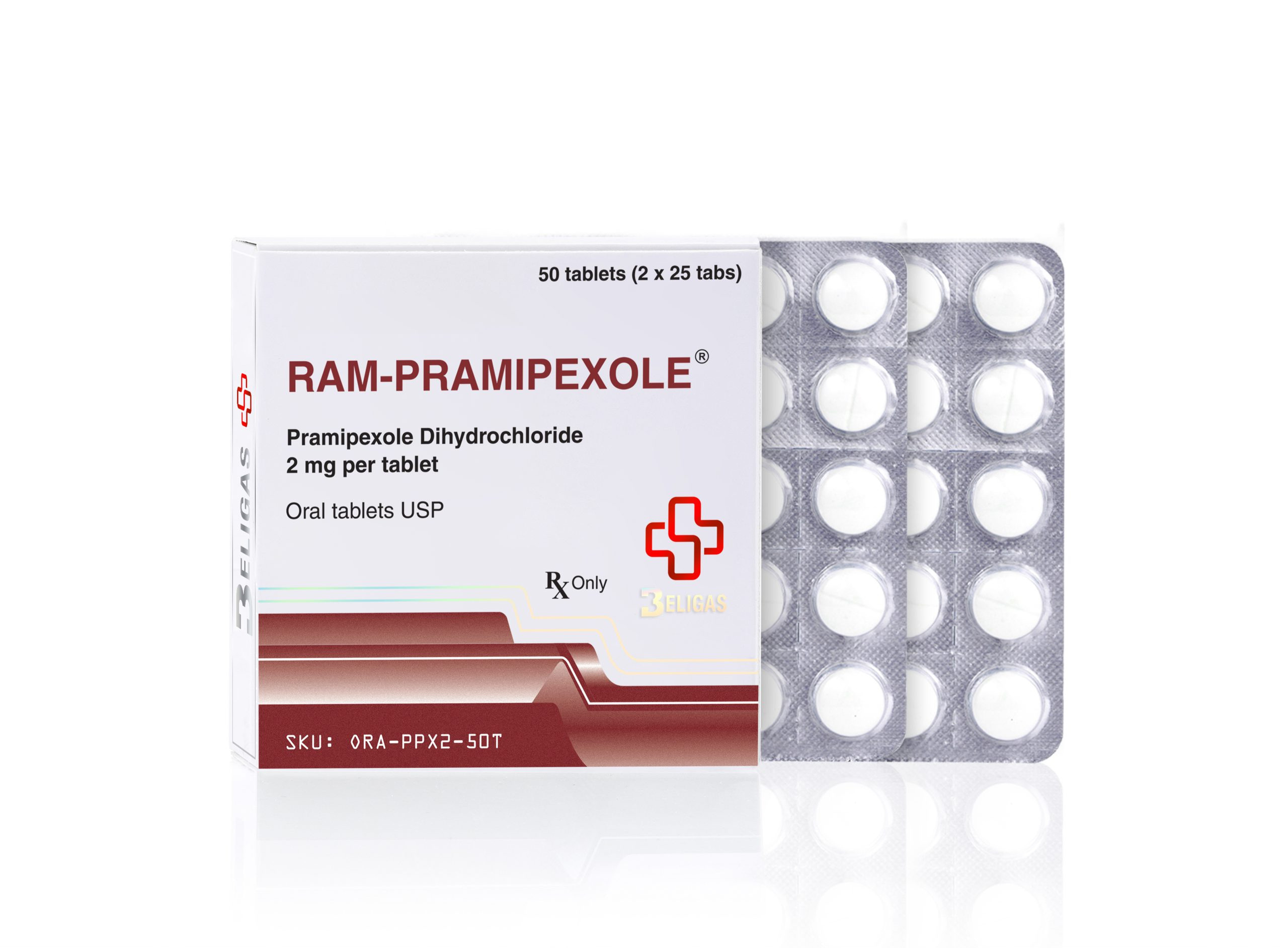 Beligas Pharma - Pramipexole 2mg 50 tabs